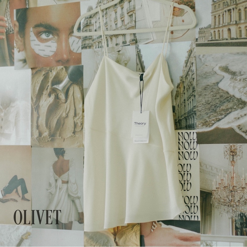 THEORY Ivory Drape Slip Cami | NWT